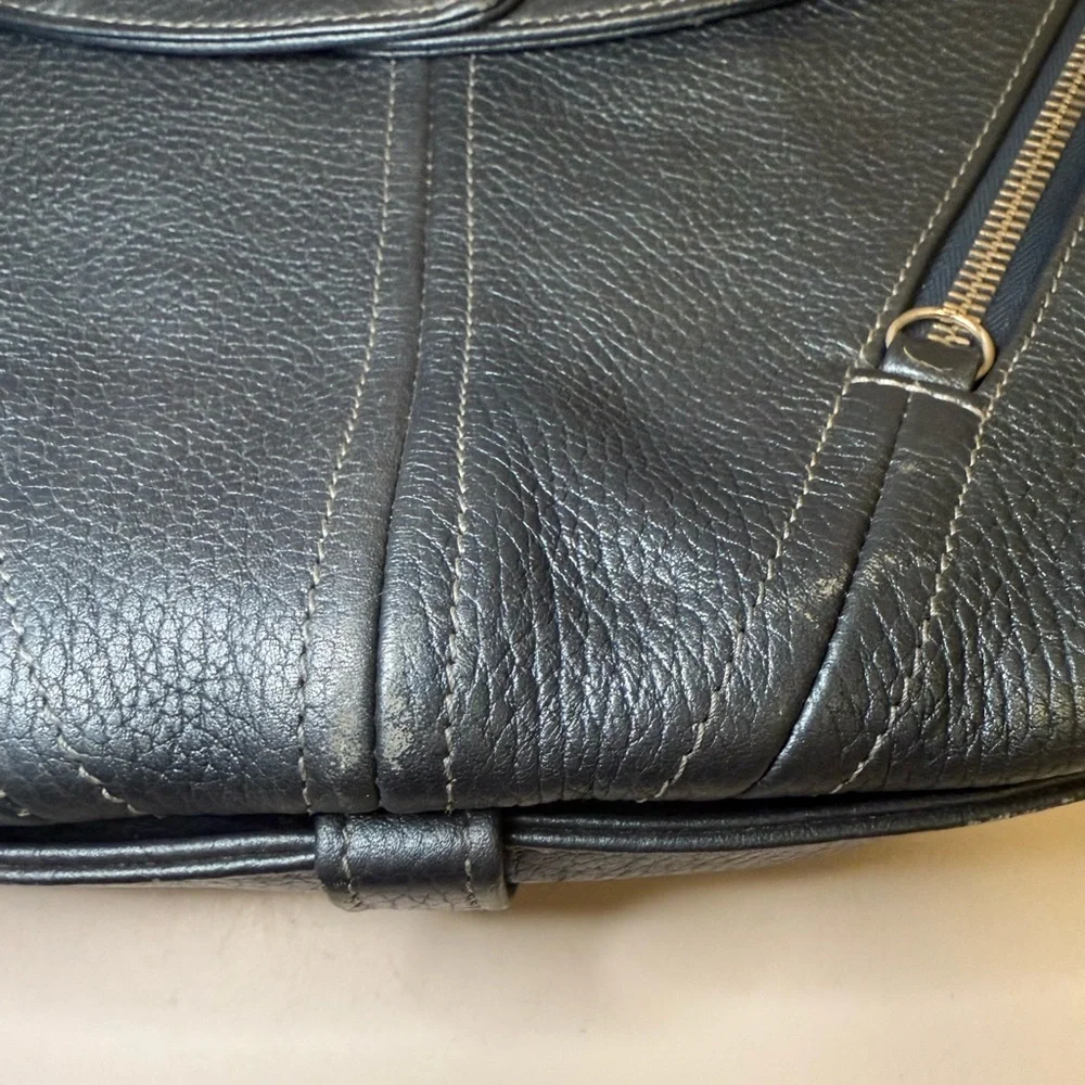 Botkier TRIGGER Mermaid Blue Moto Leather Hobo Shoulder Bag Studded Fringe